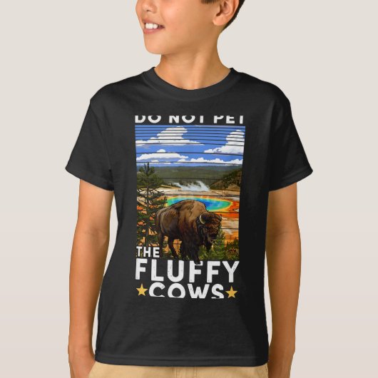 Yellowstone National Park Bison Do Not Pet The Flu Tシャツ (正面)