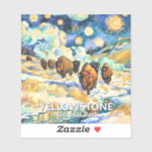 Yellowstone National Park Bison Vintage Van Gogh シール (シート)