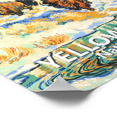 Yellowstone National Park Bison Vintage Winter Art ポスター (角)