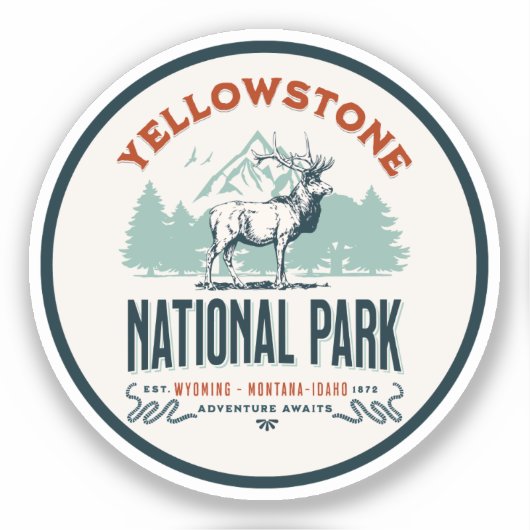 Yellowstone National Park Cute Landscape シール (正面)