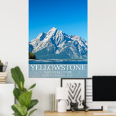 Yellowstone National park Forest Landscape Photo ポスター (ホームオフィス)