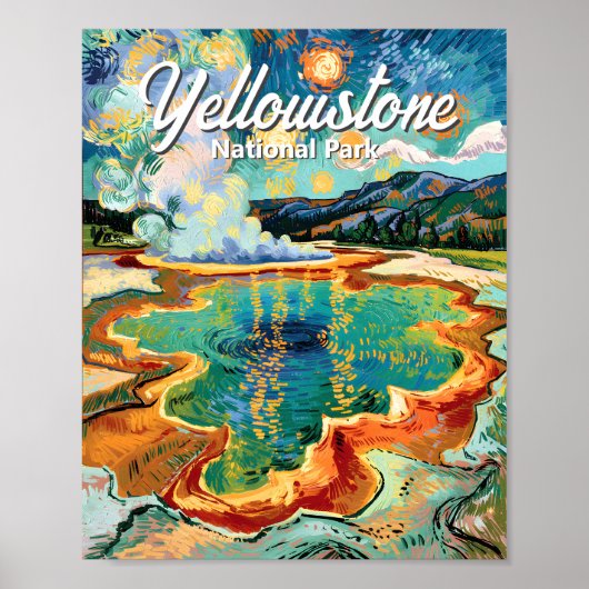 Yellowstone National Park Grand Prismatic Van Gogh ポスター (正面)