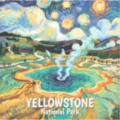 Yellowstone National Park Hot Spring Van Gogh Art シール (正面)