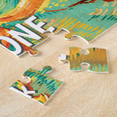 Yellowstone National Park Hot Spring Van Gogh Art ジグソーパズル (側面)