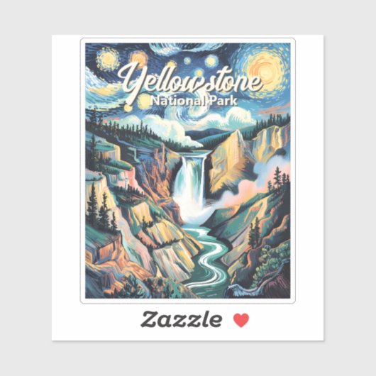 Yellowstone National Park Lower Falls Vibrant シール (シート)