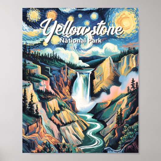 Yellowstone National Park Lower Falls Vibrant ポスター (正面)