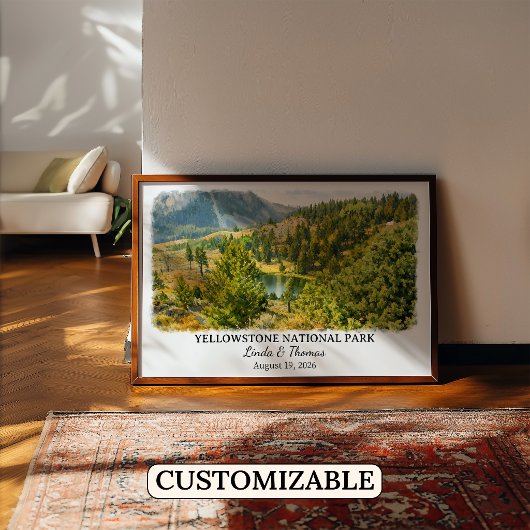 Yellowstone National Park Montana Poster, Custom ポスター