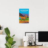Yellowstone National Park Mule Deer Vintage ポスター (ホームオフィス)