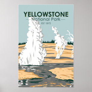 Yellowstone National Park Norris Geyser Basin ポスター