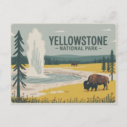 Yellowstone National Park Postcard Vintage ポストカード (正面)