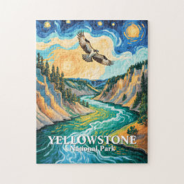 Yellowstone National Park River Colorful Bird Art ジグソーパズル