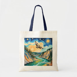 Yellowstone National Park River Colorful Bird Art トートバッグ