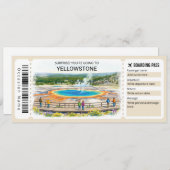 Yellowstone National Park Trip Boarding Pass 招待状 (正面/裏面)