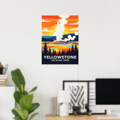 Yellowstone National Park – Vibrant Geyser ポスター (ホームオフィス)