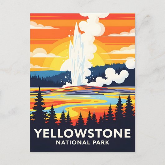 Yellowstone National Park – Vibrant Geyser ポストカード (正面)