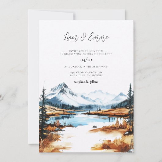 Yellowstone National Park Wedding 招待状 (正面)