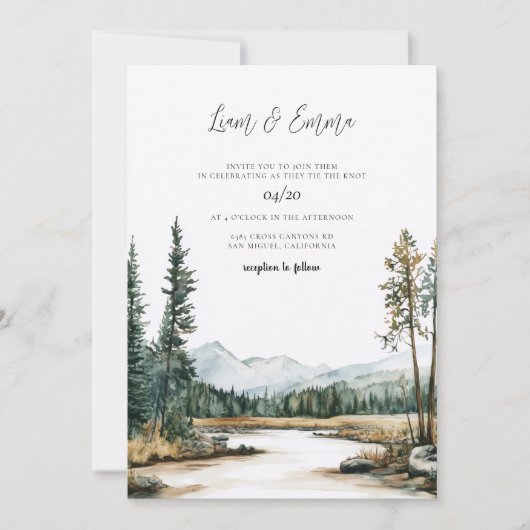 Yellowstone National Park Wedding 招待状 (正面)