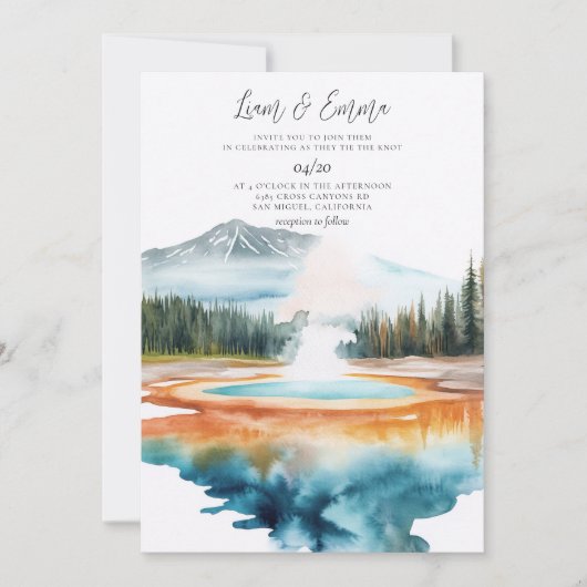 YELLOWSTONE NATIONAL PARK Wedding Invitation 招待状 (正面)