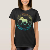 Yellowstone National Park Wyoming Retro Moose Hike Tシャツ (正面)