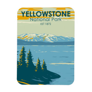 Yellowstone National Park Yellowstone Lake Vintage マグネット