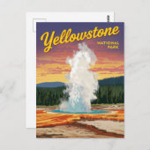 Yellowstone Old Faithful Geyser ポストカード (正面/裏面)