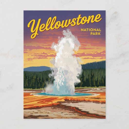 Yellowstone Old Faithful Geyser ポストカード (正面)