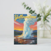 Yellowstone Old Faithful Geyser Art ポストカード (スタンド正面)