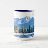 Yellowstone Winter Snow Covered Pines Custom マグカップ (中央)