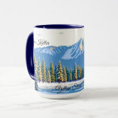 Yellowstone Winter Snow Covered Pines Custom マグカップ (正面左)