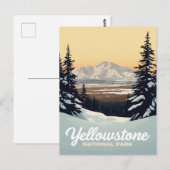 Yellowstone Winter Snow Mountains ポストカード (正面/裏面)