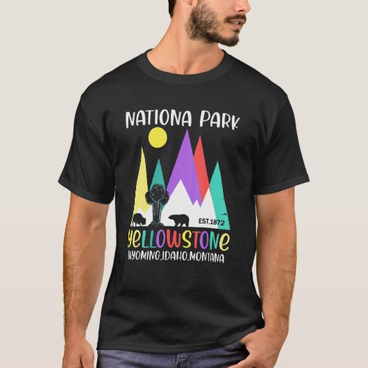 Yellowstone Wyoming US National Park Family Vacati Tシャツ (正面)