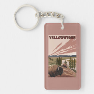 YellowstoneBison場面 キーホルダー