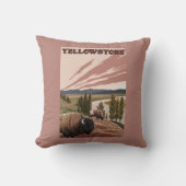 YellowstoneBison場面 クッション (正面)