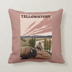 YellowstoneBison場面 クッション