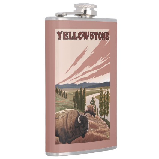 YellowstoneBison場面 フラスク (右)