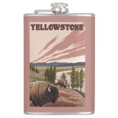 YellowstoneBison場面 フラスク (正面)
