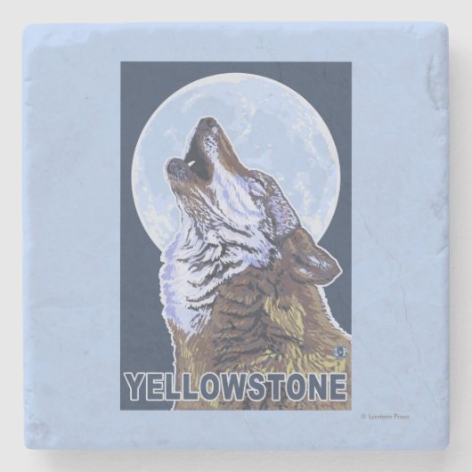 YellowstoneHowlingのオオカミ ストーンコースター (正面)