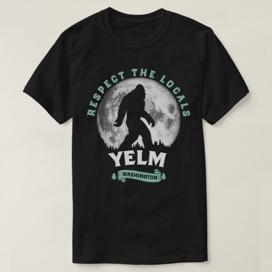 Yelm WA地元の満月を尊敬 Tシャツ (デザイン正面)