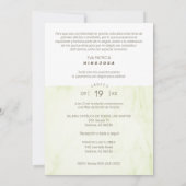 Yelow Marble Effect Romantic Photo Quinceañerank 招待状 (裏面)