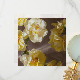 Yelow tulips photo still life, vintage aesthetic サンキューカード