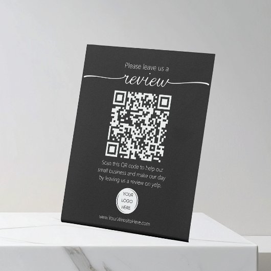 YELPレビュー依頼QRコード 台座サイン