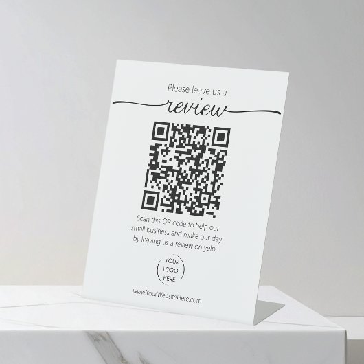 YELPレビューQRコード 台座サイン