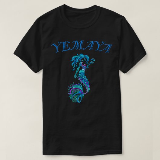 Yemaya Orishas女神Ifa Yoruba宗教ウォーターD Tシャツ (デザイン正面)
