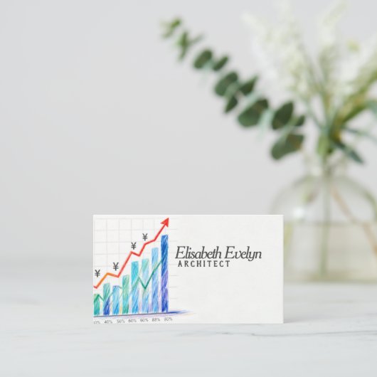 Yen Currency Growth Chart 名刺 (スタンド正面)