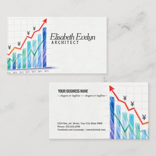 Yen Currency Growth Chart 名刺 (正面/裏面)