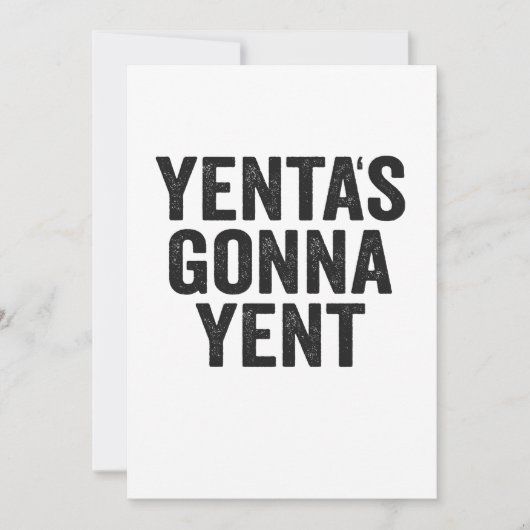 Yenta's Gonna Yent Funny Jewish Hanukkah Holiday サンキューカード (正面)