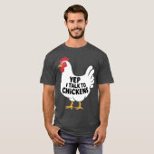 Yep i talk to Chickens Farmer retro Tシャツ (正面フル)