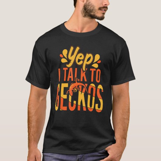 Yep I Talk To Geckos Gecko おもしろい Reptile Women Tシャツ (正面)