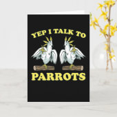 Yep I Talk To Parrots Tropical Bird Gift カード (黄色い花)
