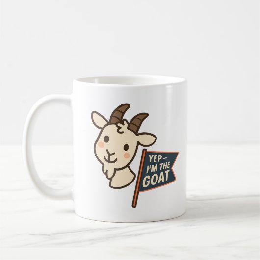 Yep I'm The GOAT Cute Funny Goat Head Design コーヒーマグカップ (左)